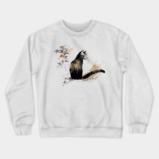 Sumi-e Neko Art Crewneck Sweatshirt